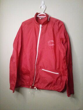 Vintage Capital Windbreaker Adult L Rain Jacket Bermuda Nylon Red